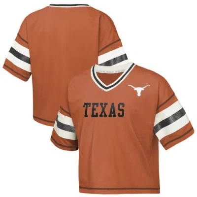 Outerstuff Kids' Girls Youth  Texas Orange Texas Longhorns Gridiron Jersey V-neck T-shirt