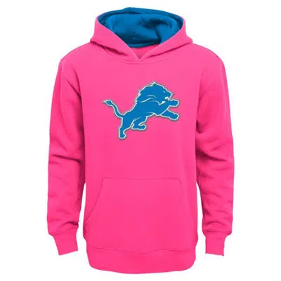 Outerstuff Kids'  Girls Youth Pink Detroit Lions Prime Pullover Hoodie In Blue