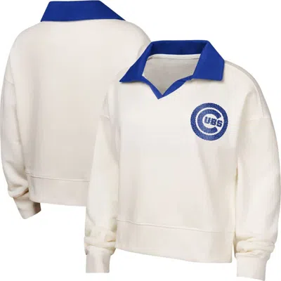 Outerstuff Kids'  Girls Youth White Chicago Cubs Ballpark Hit Collared V-neck Pullover Sweatshirt