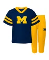Outerstuff Toddler Boys And Girls Navy Michigan Wolverines Two-piece Red Zone Jersey And Pants Set In Navy