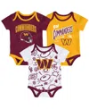 Outerstuff Infant 3-piece Washington Commanders All Day Play Bodysuit Set In Burgundy