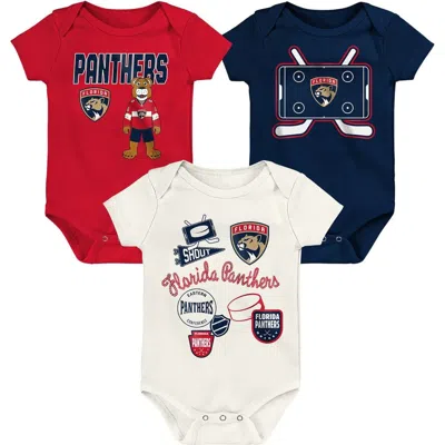 Outerstuff Kids' Infant & Newborn  Florida Panthers Littlest Player Three-pack Bodysuit Set In White