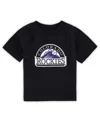 Outerstuff Infant Boys And Girls Black Colorado Rockies Team Crew Primary Logo T-shirt In Black