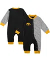 Outerstuff Infant Boys And Girls Black Iowa Hawkeyes Playbook Two-tone Sleeper In Black
