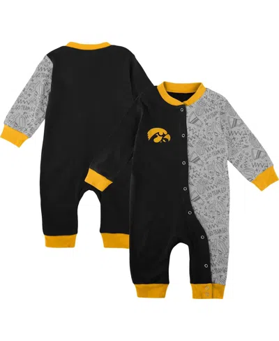 Outerstuff Babies' Infant Boys And Girls Black Iowa Hawkeyes Playbook Two-tone Sleeper