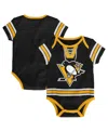 Outerstuff Infant Boys And Girls Black Pittsburgh Penguins Hockey Jersey Bodysuit In Black