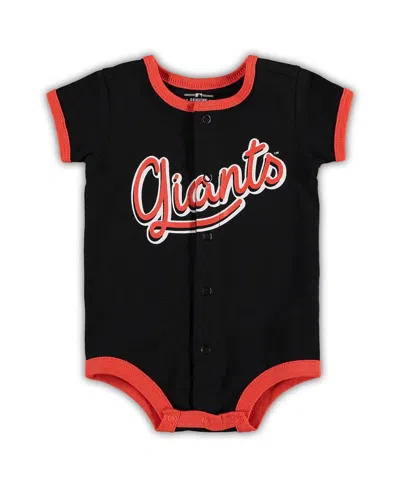 OUTERSTUFF INFANT BOYS AND GIRLS BLACK SAN FRANCISCO GIANTS POWER HITTER ROMPER