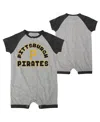 Outerstuff Infant  Heather Gray Pittsburgh Pirates Extra Base Hit Raglan Full-snap Romper In Heather Gray