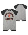 Outerstuff Infant  Heather Gray San Francisco Giants Extra Base Hit Raglan Full-snap Romper In Heather Gray