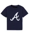 Outerstuff Infant Boys And Girls Navy Atlanta Braves Team Crew Primary Logo T-shirt In Navy