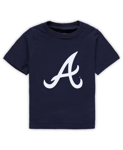 Outerstuff Babies' Infant Boys And Girls Navy Atlanta Braves Team Crew Primary Logo T-shirt