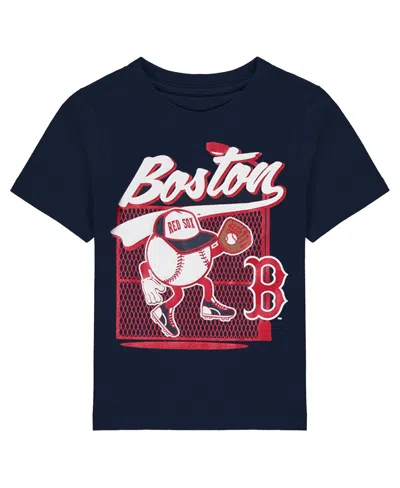 Outerstuff Babies' Infant Boys And Girls Navy Boston Red Sox On The Fence T-shirt