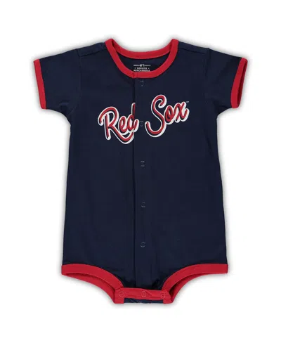 OUTERSTUFF INFANT BOYS AND GIRLS NAVY BOSTON RED SOX POWER HITTER ROMPER