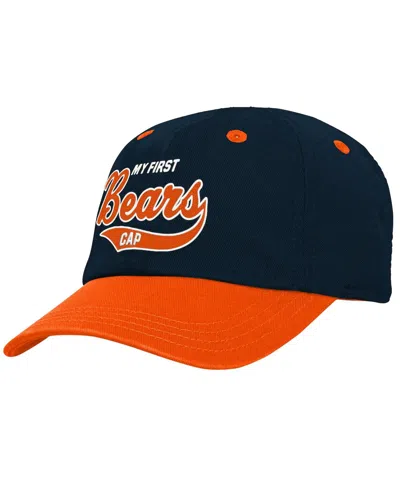 Outerstuff Babies' Infant Boys And Girls Navy, Orange Chicago Bears My First Tail Sweep Slouch Flex Hat In Navy,orange