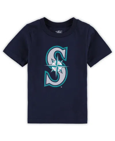 Outerstuff Babies' Toddler Boys And Girls Navy Seattle Mariners Team Crew Primary Logo T-shirt