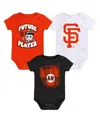 Outerstuff Newborn & Infant Orange/black/white San Francisco Giants Minor League Player Three-pack Bodysuit Set In Orange,black,white