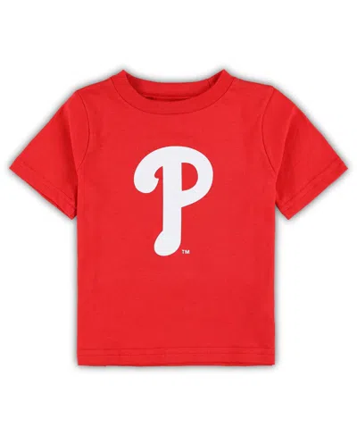 Outerstuff Babies' Infant Boys And Girls Red Philadelphia Phillies Team Crew Primary Logo T-shirt