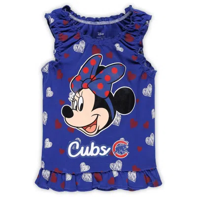 Outerstuff Babies' Infant Chicago Cubs Minnie's Bow Tank Top & Cover 2-pack Set In Royal