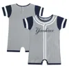 OUTERSTUFF INFANT FANATICS BRANDED GRAY NEW YORK YANKEES FAST PITCH ROMPER