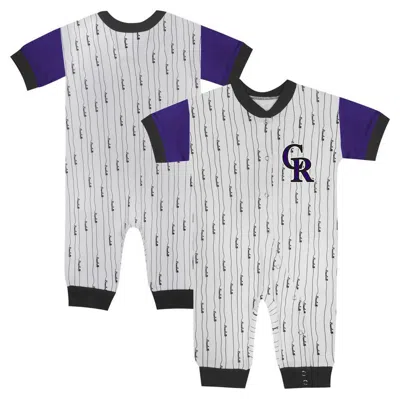 Outerstuff Babies' Infant Fanatics Branded White Colorado Rockies Logo Best Series Full-snap Jumper