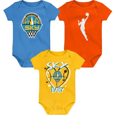 Outerstuff Kids' Infant   Chicago Sky Slide Home 3-piece Creeper Set In Multi