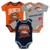 Outerstuff Infant  Denver Broncos First Round Pick 3-piece Creeper Set In Multi
