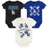 Outerstuff Newborn  Los Angeles Dodgers Home Plate 3-piece Creeper Set In White