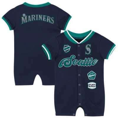 Outerstuff Kids' Infant  Navy Seattle Mariners Pinch Coverall In Blue