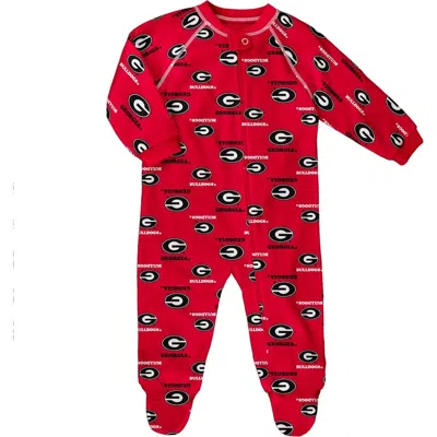 Outerstuff Kids' Infant  Red Georgia Bulldogs All-over Print Raglan Full-zip Coverall