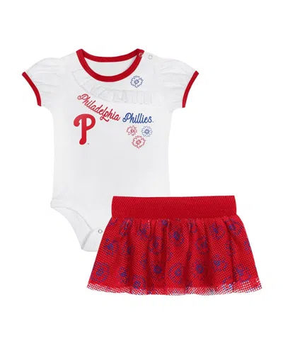 Outerstuff Infant Philadelphia Phillies Sweet Bodysuit Skirt Set In White