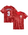 Outerstuff Juniors Bryce Harper Red Philadelphia Phillies Name Number Sequin V-neck Top In Red