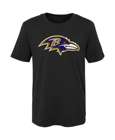 OUTERSTUFF LITTLE BOYS AND GIRLS BLACK BALTIMORE RAVENS PRIMARY LOGO T-SHIRT