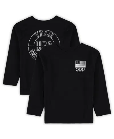 Outerstuff Little Boys And Girls Black Team Usa 2024 Flag Rings Long Sleeve T-shirt