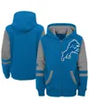 Outerstuff Little Boys And Girls Blue Detroit Lions Stadium Color Block Full-zip Hoodie In Blue