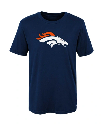 Outerstuff Kids' Little Boys And Girls Navy Denver Broncos Primary Logo T-shirt