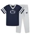 Outerstuff Little Boys And Girls Navy, Gray Penn State Nittany Lions Red Zone Jersey And Pants Set In Navy,gray