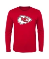 Outerstuff Big Boys Red Kansas City Chiefs Primary Logo Long Sleeve T-shirt In Red