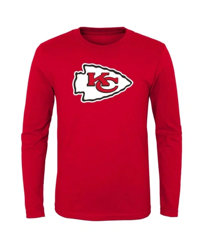 Outerstuff Kids' Little Boys Red Kansas City Chiefs Primary Logo Long Sleeve T-shirt