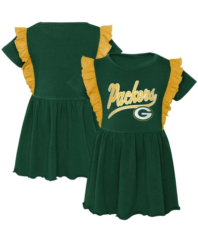 Outerstuff Kids' Little Girls Green Green Bay Packers Too Cute Tri-blend Dress