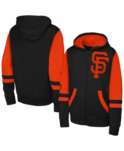 Outerstuff Men's Black San Francisco Giants Stadium Color Block Full-zip Hoodie In Brown