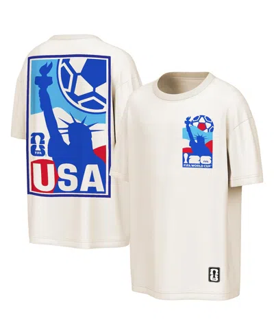 Outerstuff Men's Cream Usmnt Fifa World Cup 2026 Post Card Oversized T-shirt In White