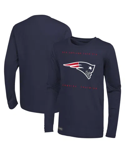 Outerstuff Men's Navy New England Patriots Side Drill Long Sleeve T-shirt In Blue