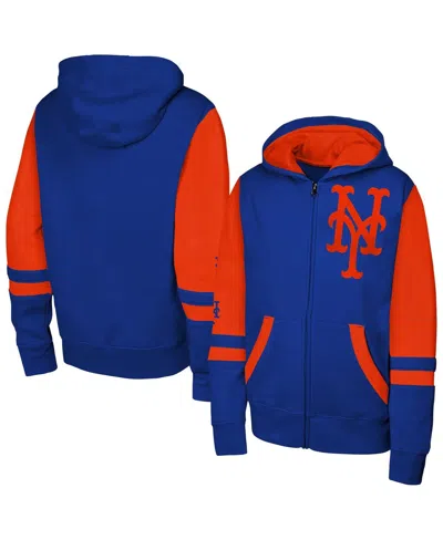 Outerstuff Men's Royal New York Mets Stadium Color Block Full-zip Hoodie In Blue