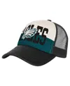 Outerstuff Men's White/black Philadelphia Eagles Modern Fan Trucker Adjustable Hat In Black