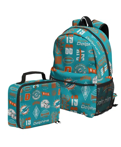 Outerstuff Miami Dolphins Backpack And Lunchbox Set In Teal