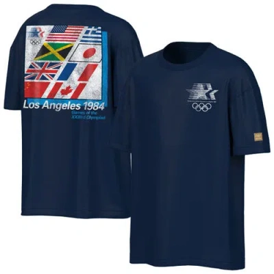 Outerstuff Navy Los Angeles 1984 Olympic Games Oversized Mascot Emblem & Flags T-shirt In Blue