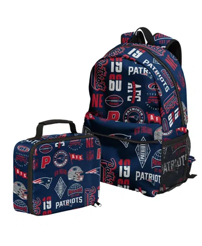 Outerstuff New England Patriots Laptop-sleeve Backpack And Lunchbox Set, 2-piece Set In Navy