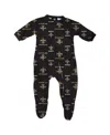 Outerstuff New Orleans Saints Infant Boys And Girls Piped Raglan Full Zip Coverall In Black