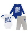 Outerstuff Newborn 2-piece Los Angeles Dodgers Double Down Bodysuit And Pants Set In Blue