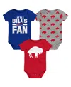 Outerstuff Newborn 3-pack Buffalo Bills Little Tike Bodysuit Set In Multi